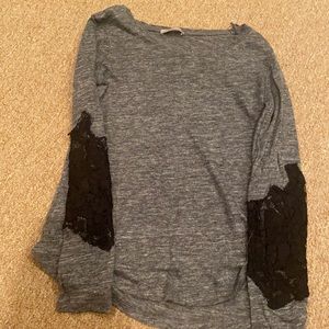 Zara long sleeve shirt with lace elbows